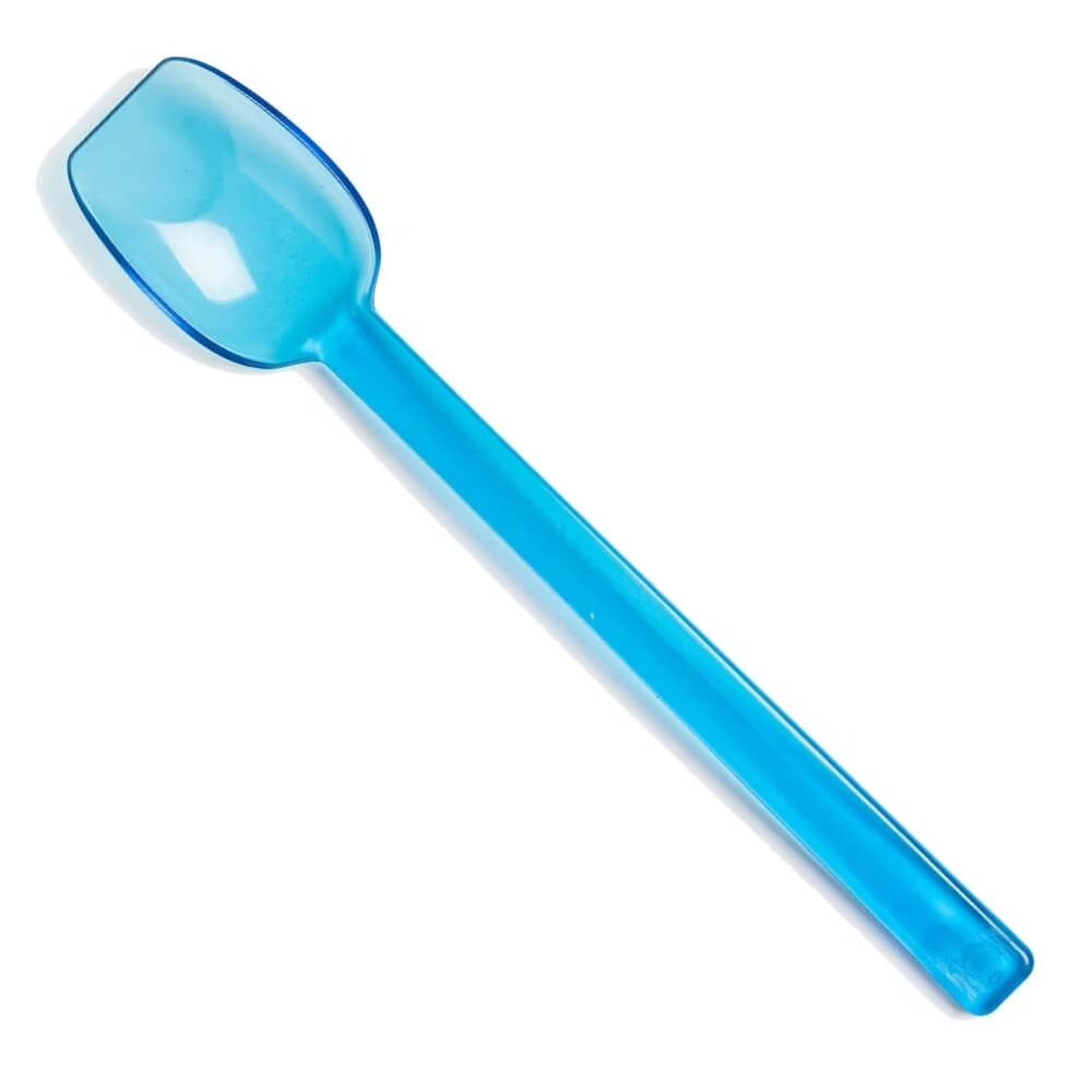 flat edge spoon blue single