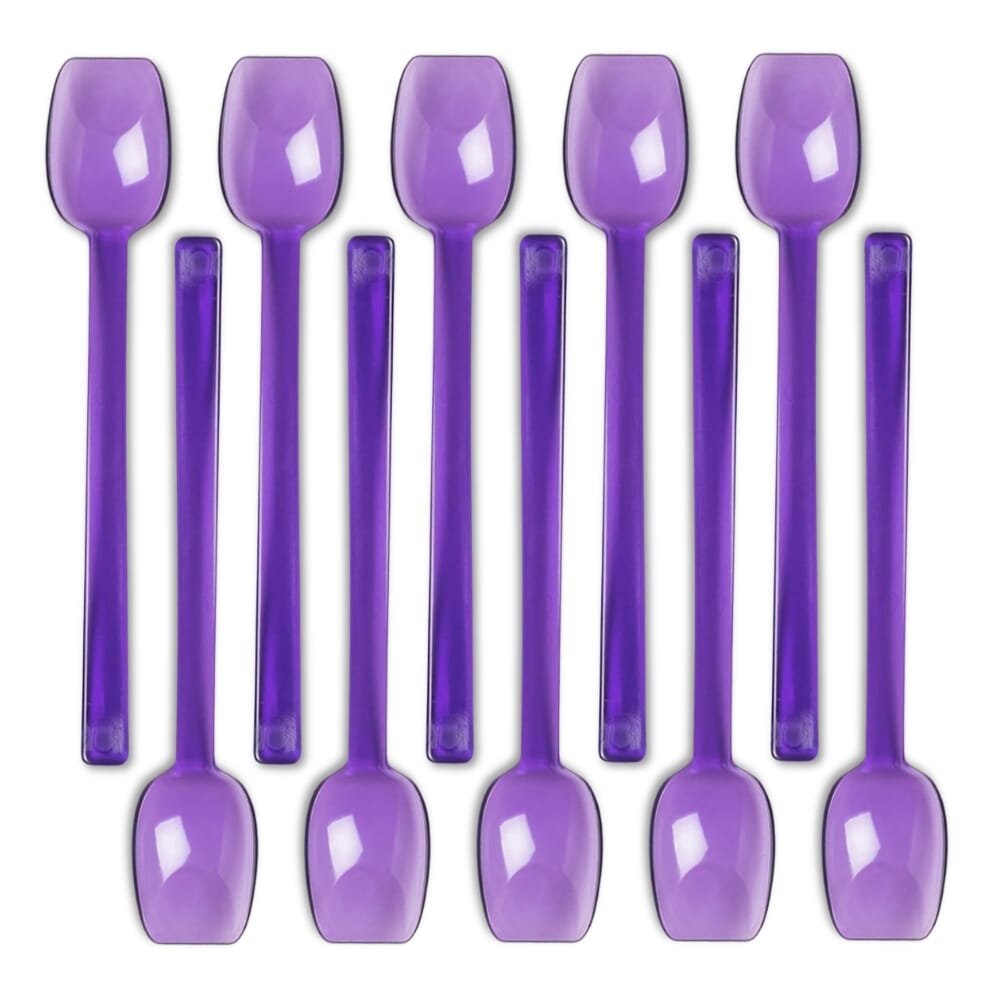 flat edge spoon purple pack of 10