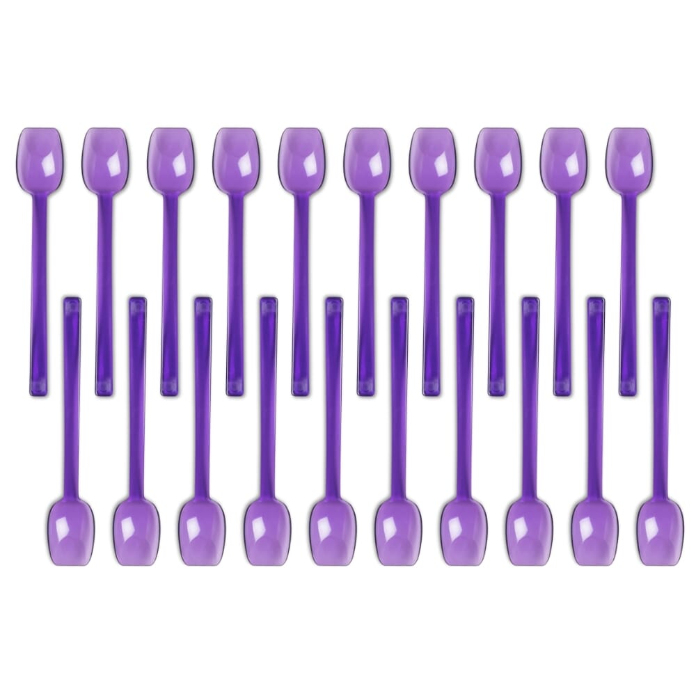 flat edge spoon purple pack of 20