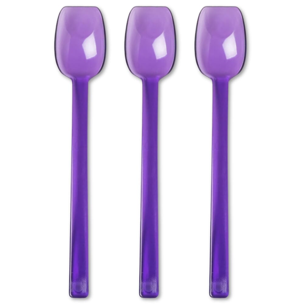 flat edge spoon purple pack of 3