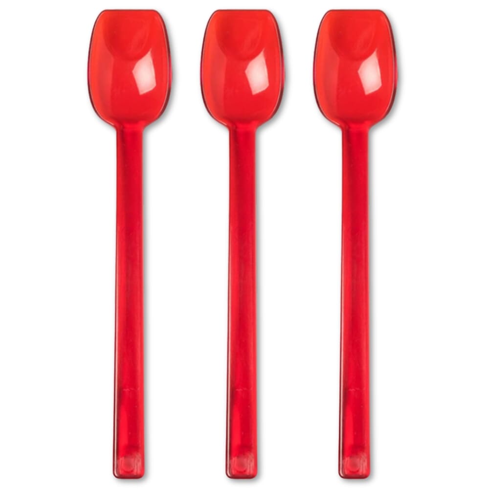 flat edge spoon red pack of 3