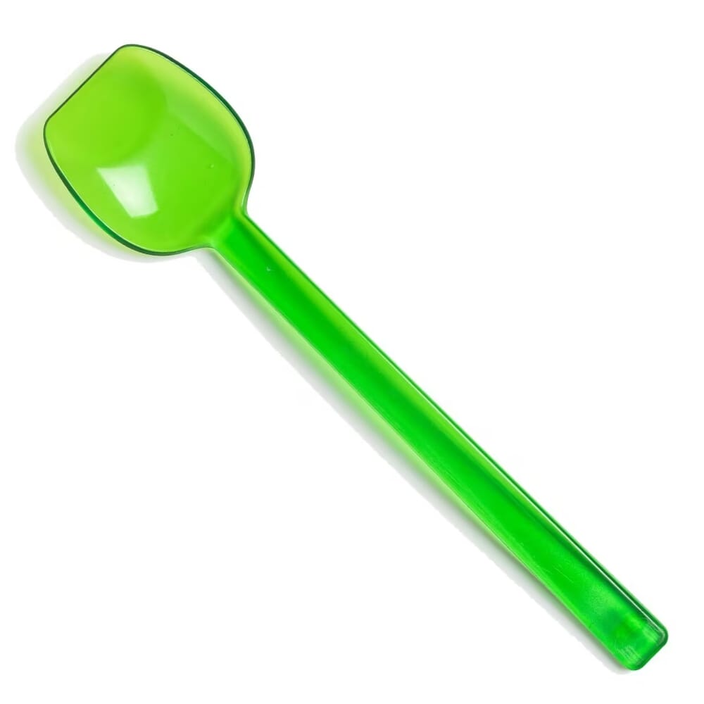 flat edge spoon wide green