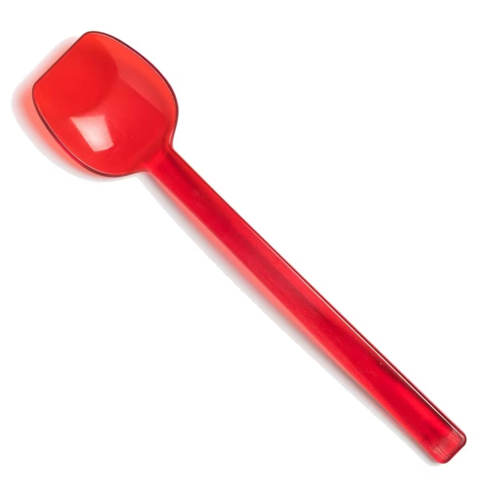 flat edge spoon wide red