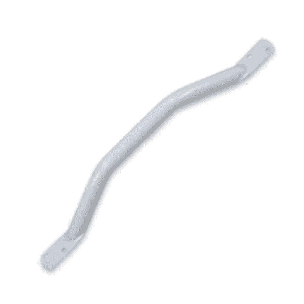 flat end steel grab rail 455mm white