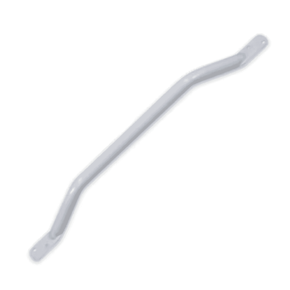 flat end steel grab rail 610mm white