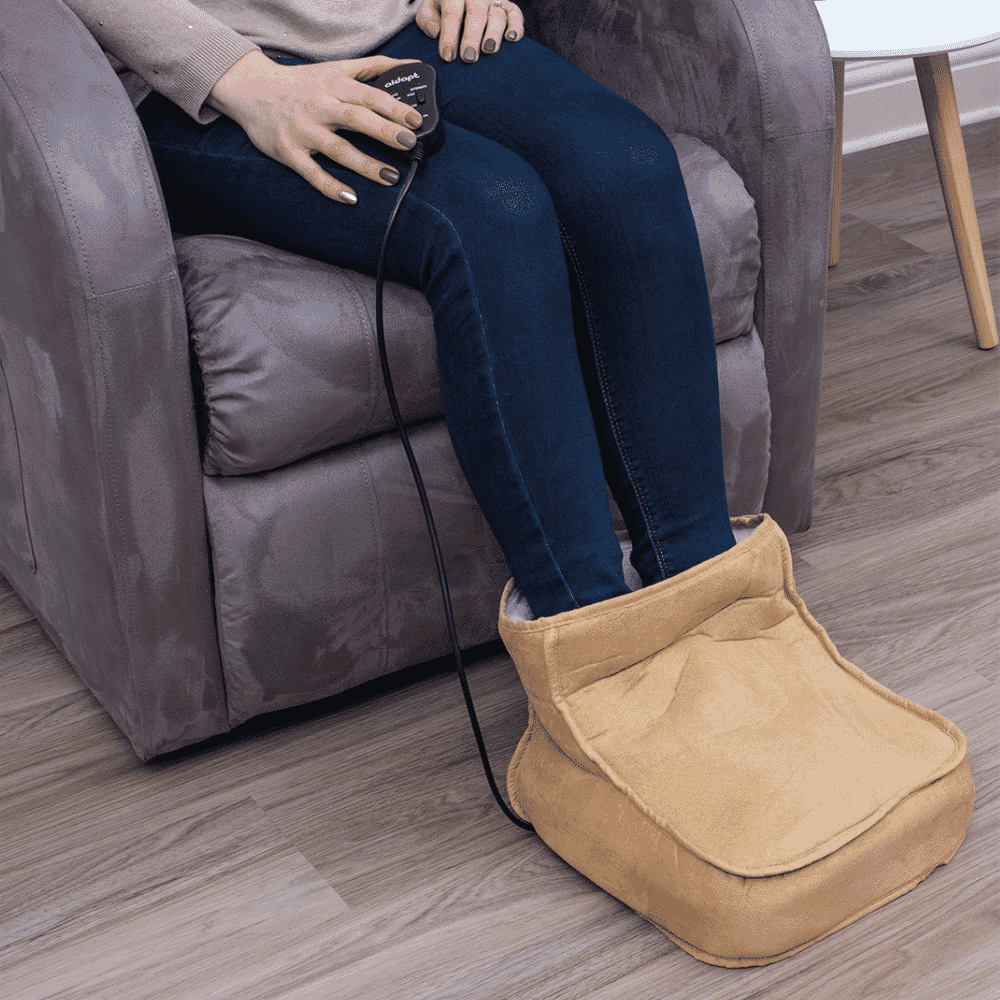 fleece lined electric footwarmer and massager lifestyle
