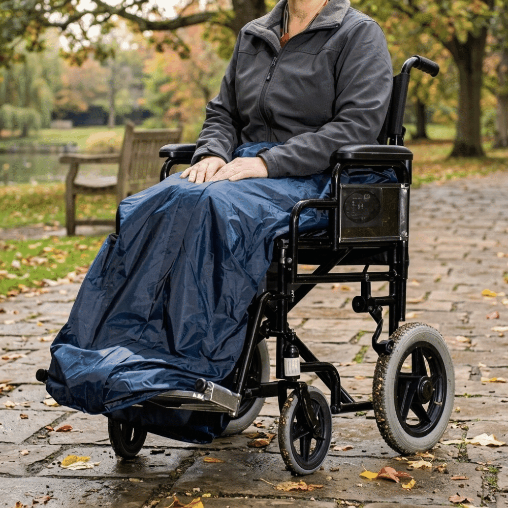 fleece wheelchair apron lifestyle