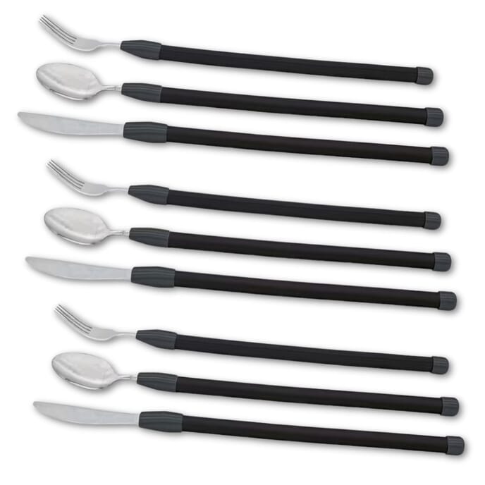 flexible cutlery set black pack of 3