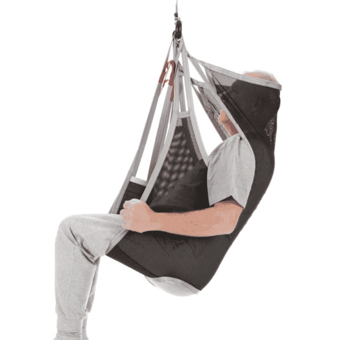 flexible divided net sling with reinforced leg supports