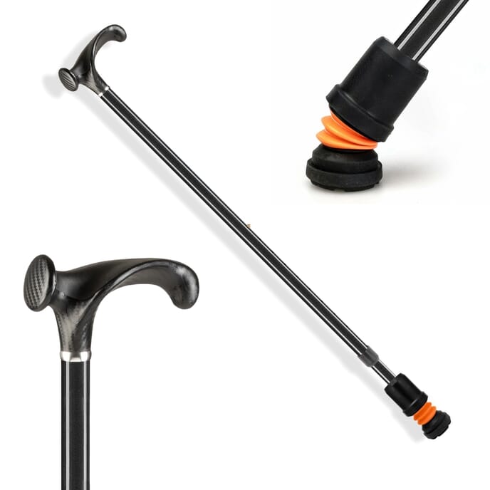 flexyfoot arthritic grip handle walking stick black left