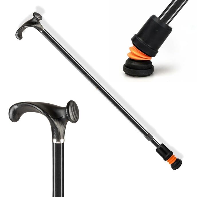 flexyfoot arthritic grip handle walking stick black right