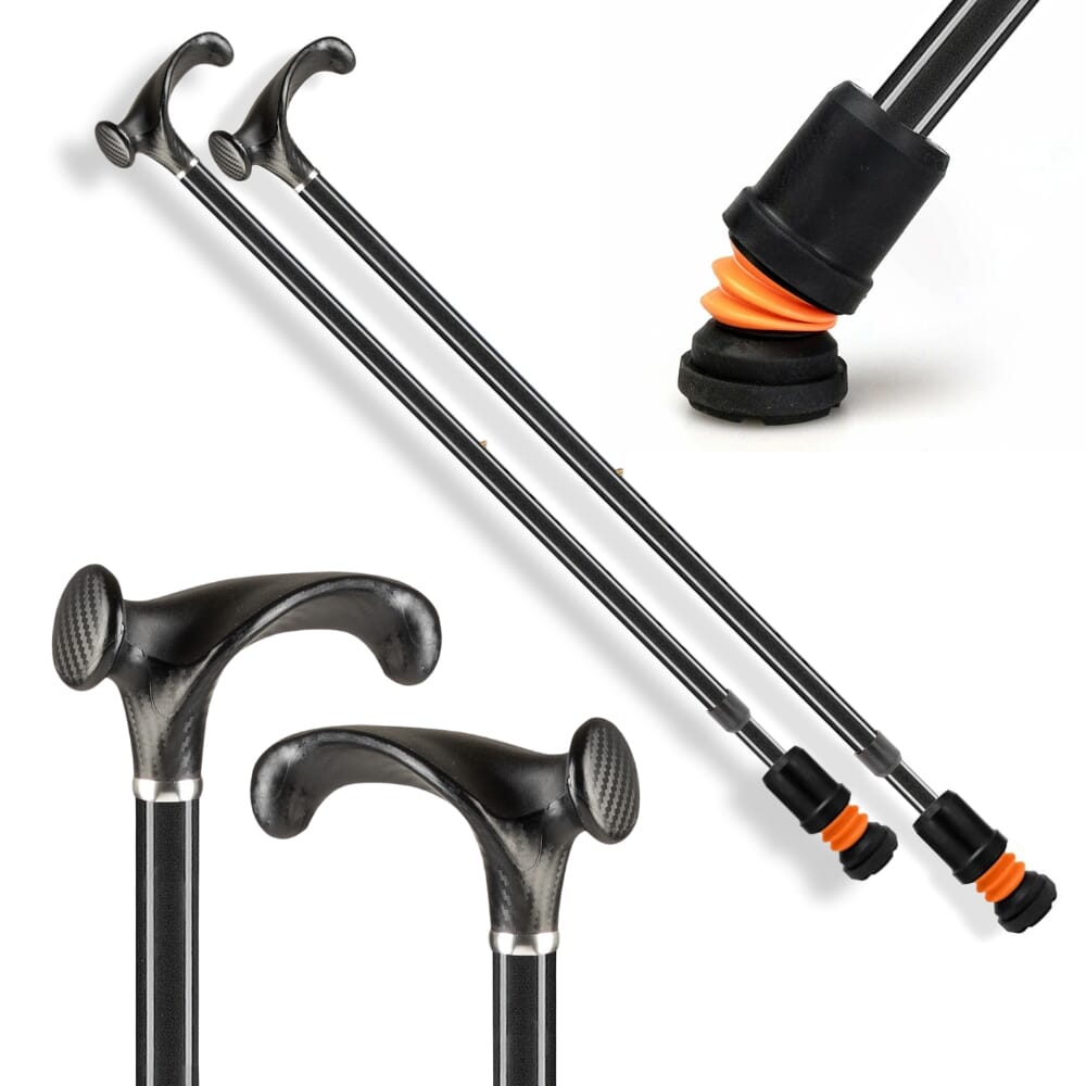 Flexyfoot Arthritic Grip Handle Walking Stick - Black