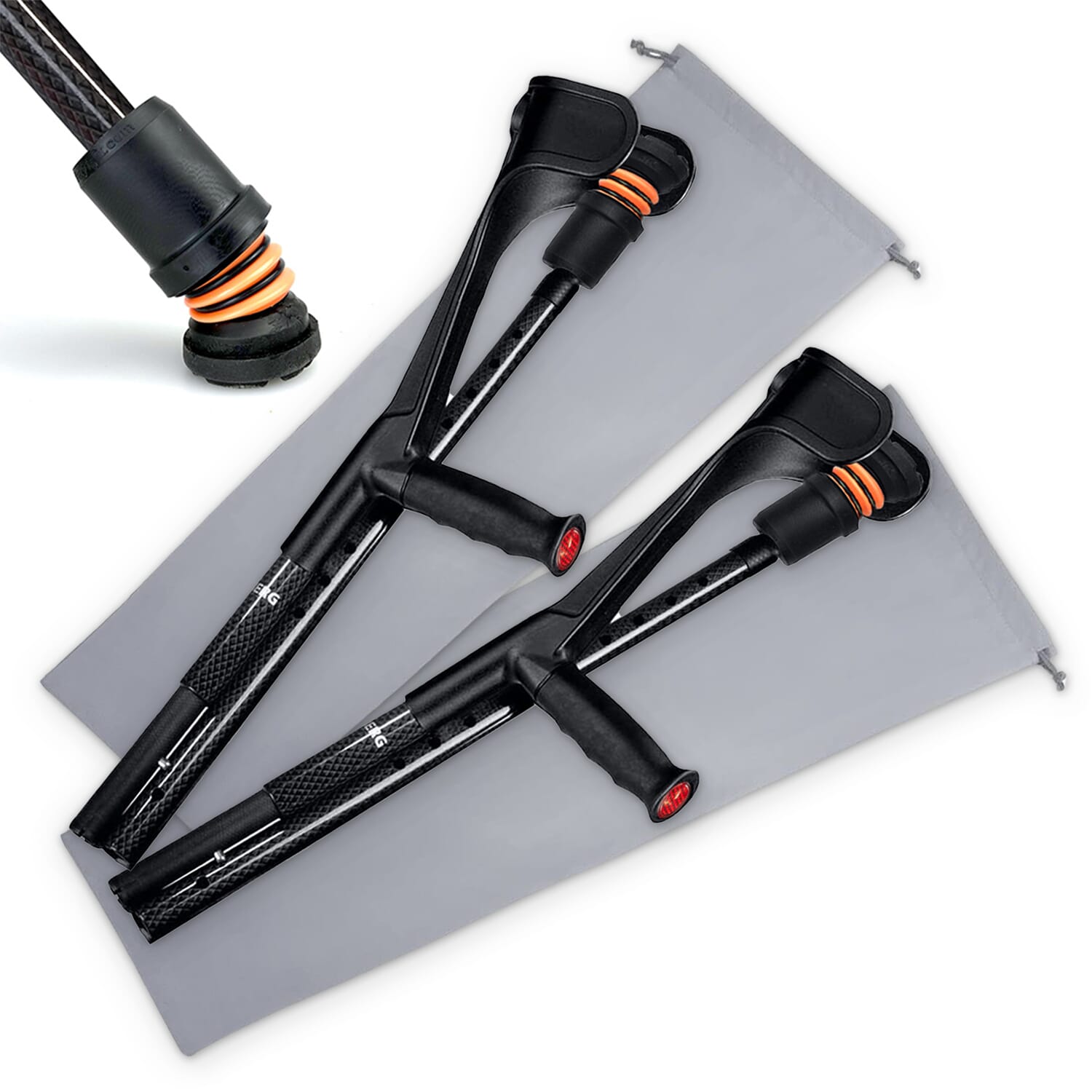 View Flexyfoot Carbon Fibre Folding Crutches Black Pair information