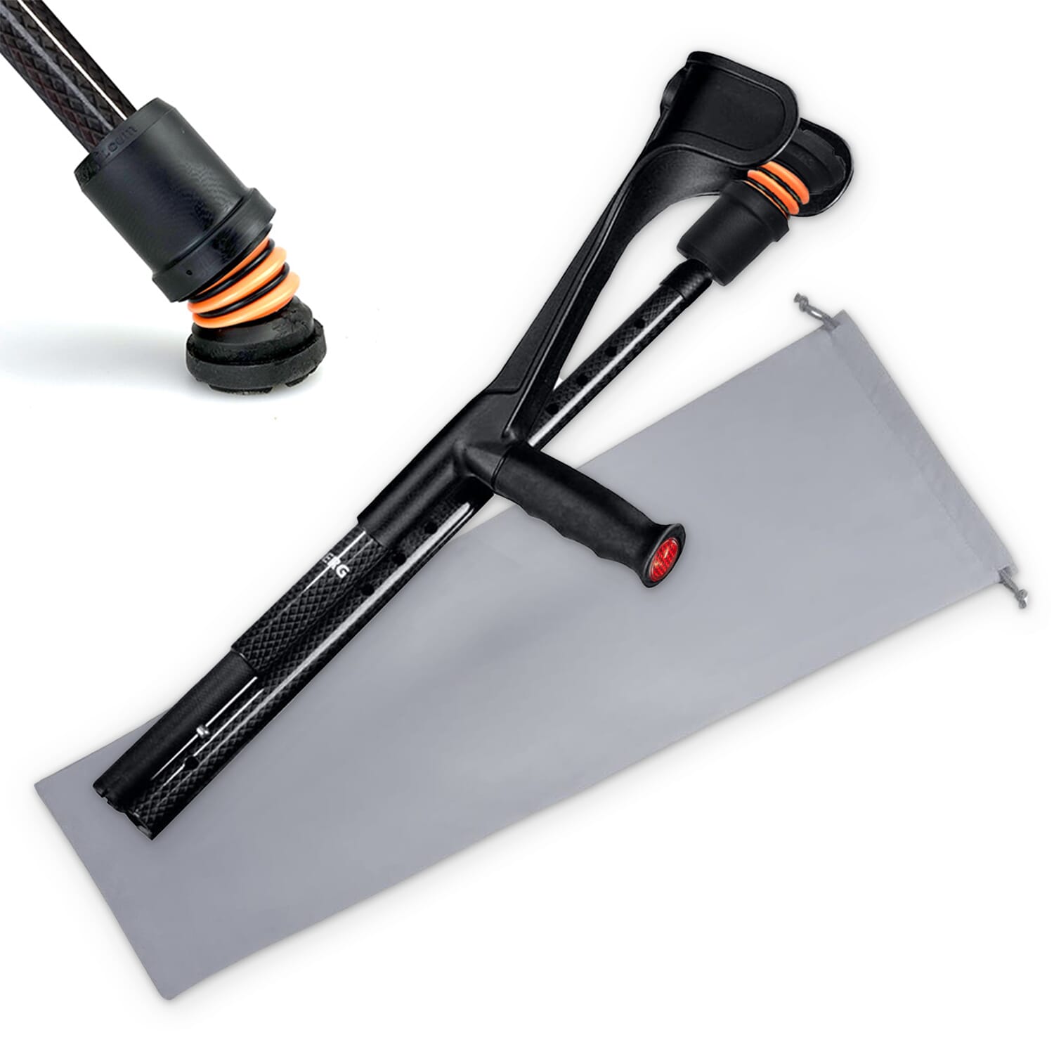 View Flexyfoot Carbon Fibre Folding Crutches Black Single information