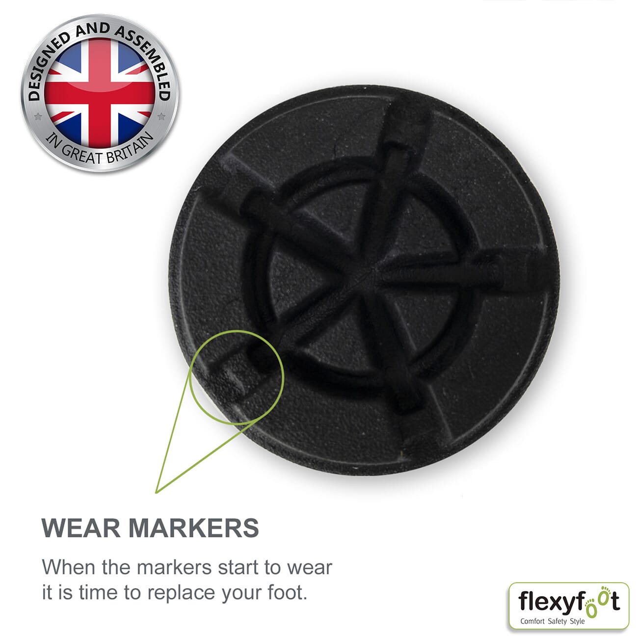 flexyfoot carbon fibre folding crutches tread