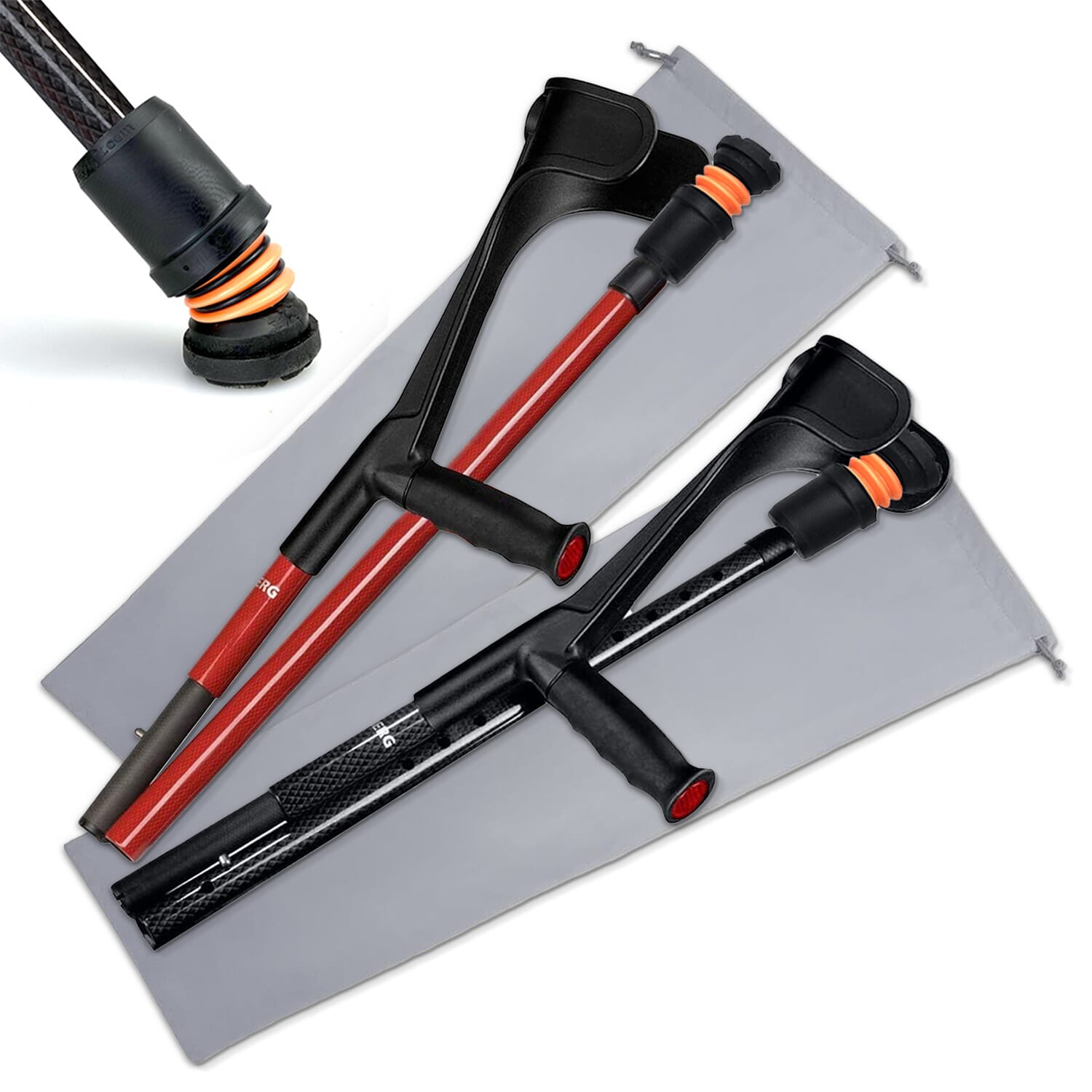 Flexyfoot Carbon Fibre Folding Crutches