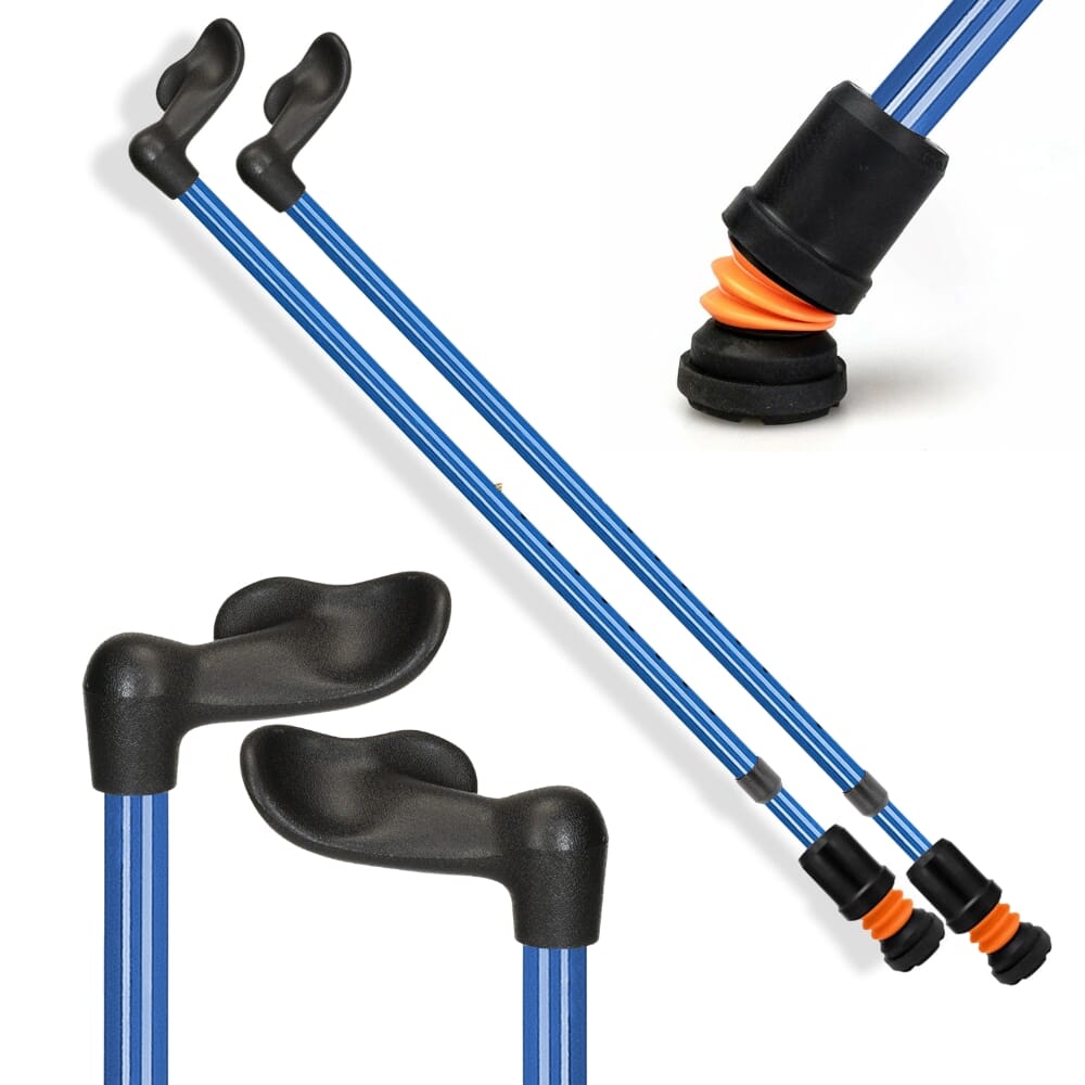 View Flexyfoot Comfort Fischer Handle Walking Stick Blue Pair information