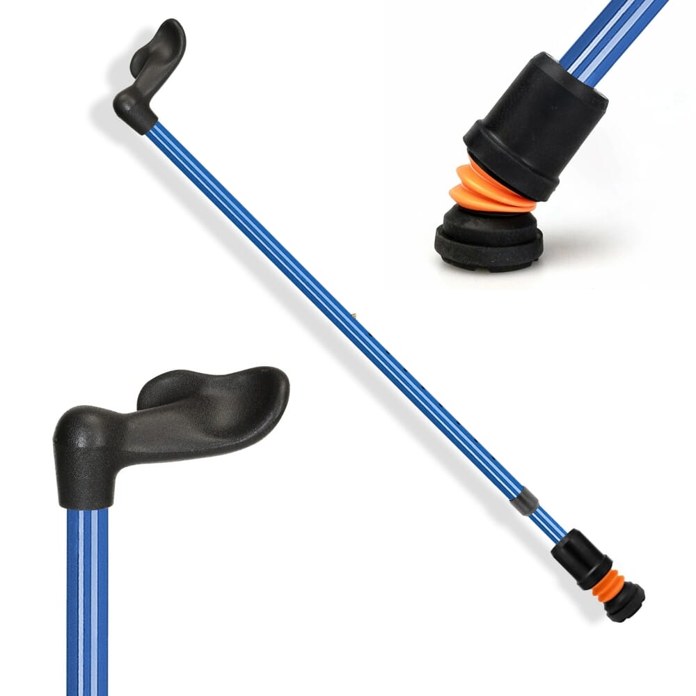 flexyfoot comfort fischer handle walking stick blue_left