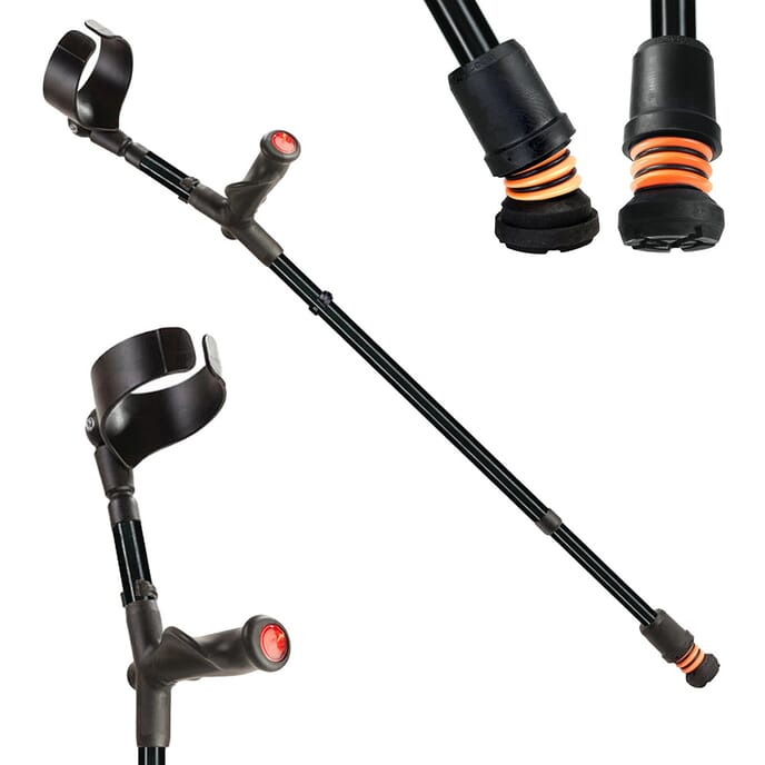 flexyfoot comfort grip double adjustable crutches black right 2