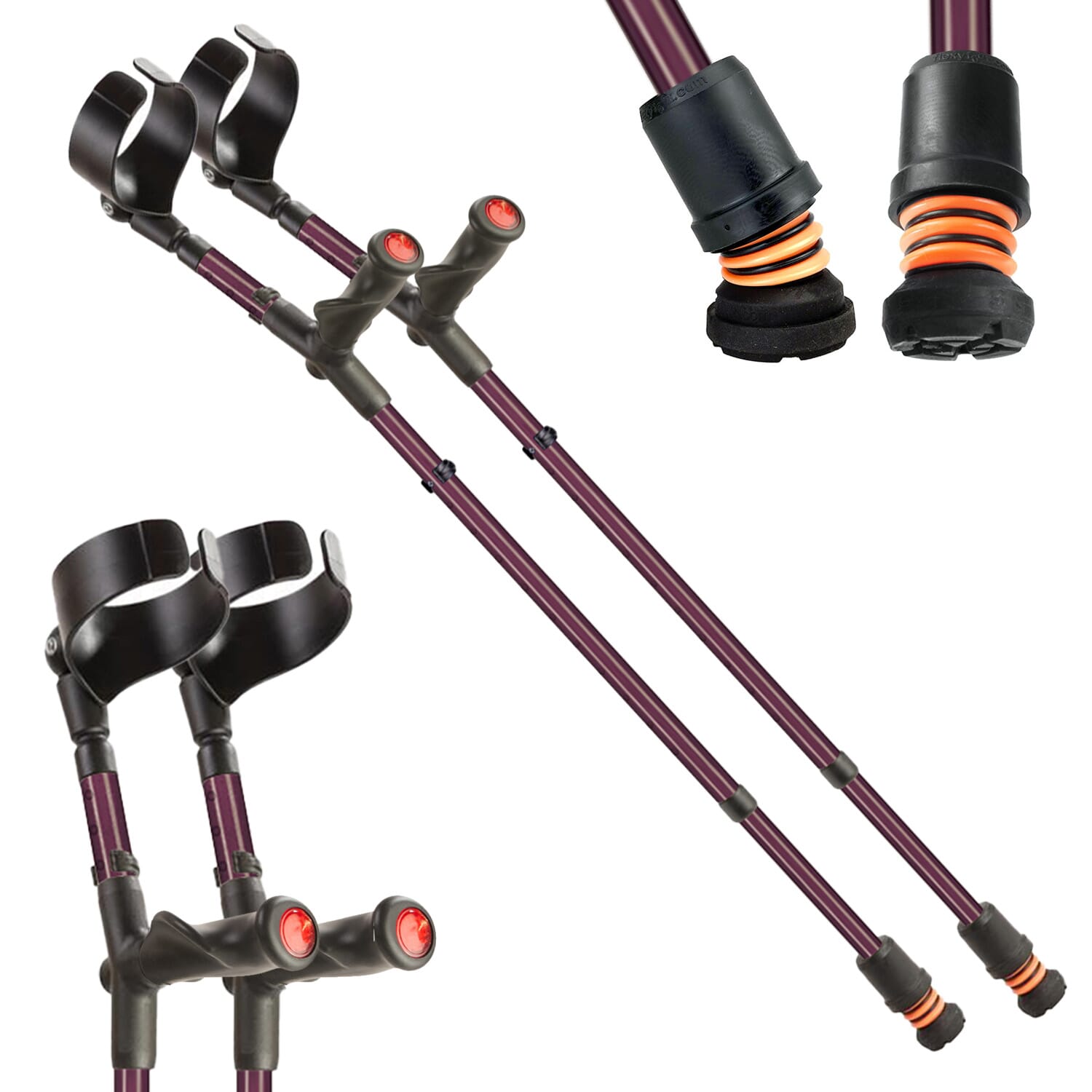 View Flexyfoot Comfort Grip Double Adjustable Crutches Blackberry Pair information