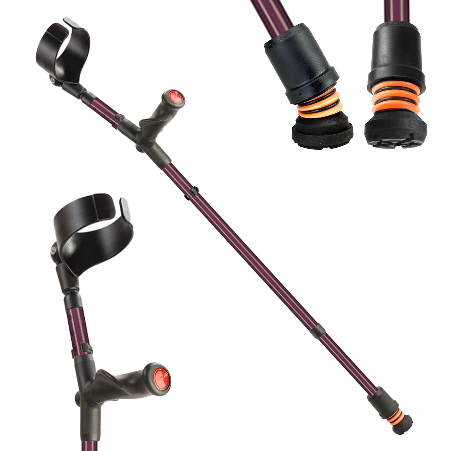 View Flexyfoot Comfort Grip Double Adjustable Crutches Blackberry Right information