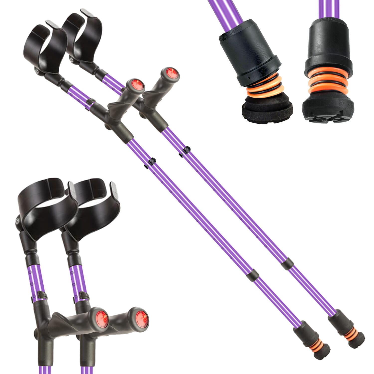 View Flexyfoot Comfort Grip Double Adjustable Crutches Lilac Pair information