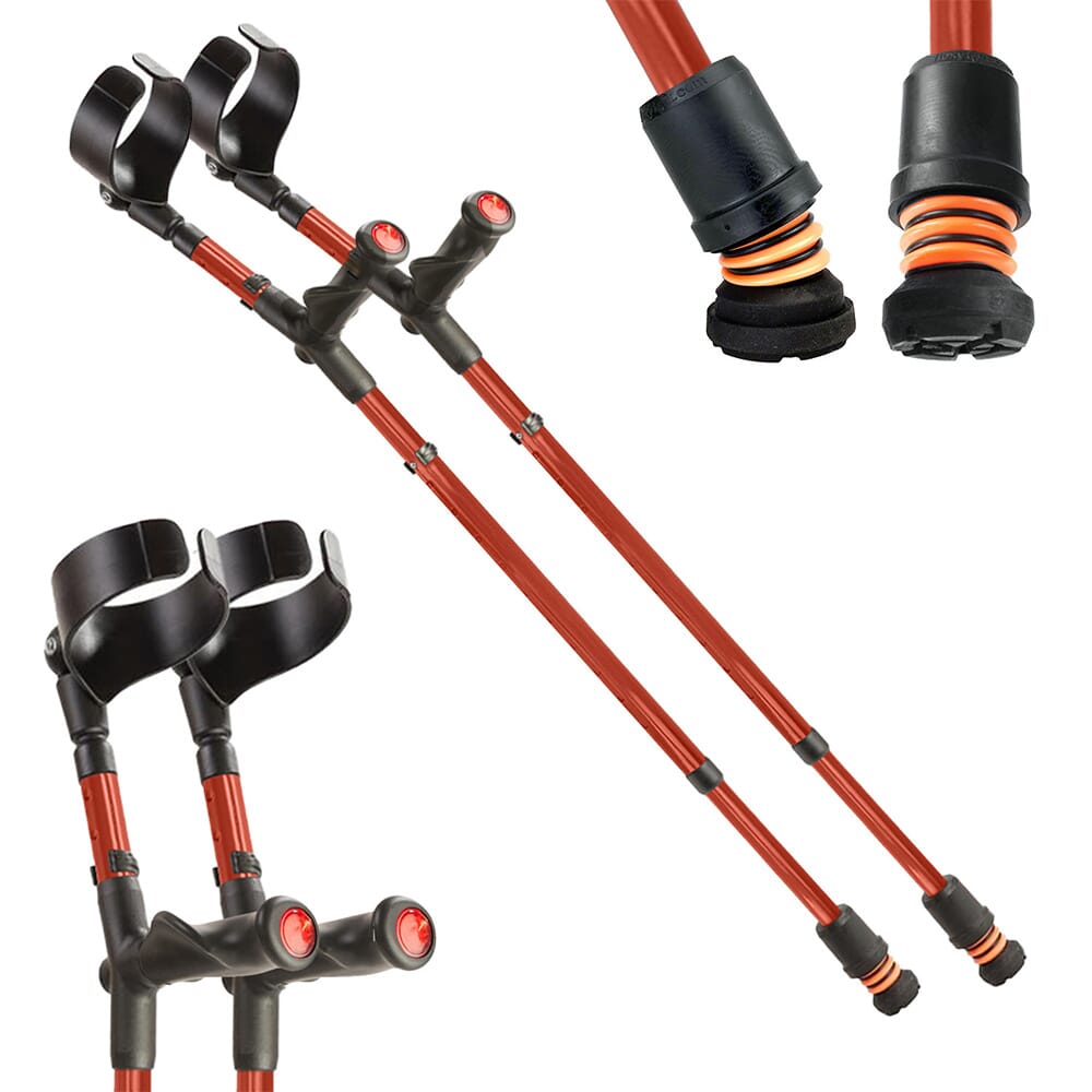 View Flexyfoot Comfort Grip Double Adjustable Crutches Red Pair information