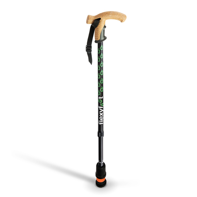 flexyfoot cork handle walking stick black