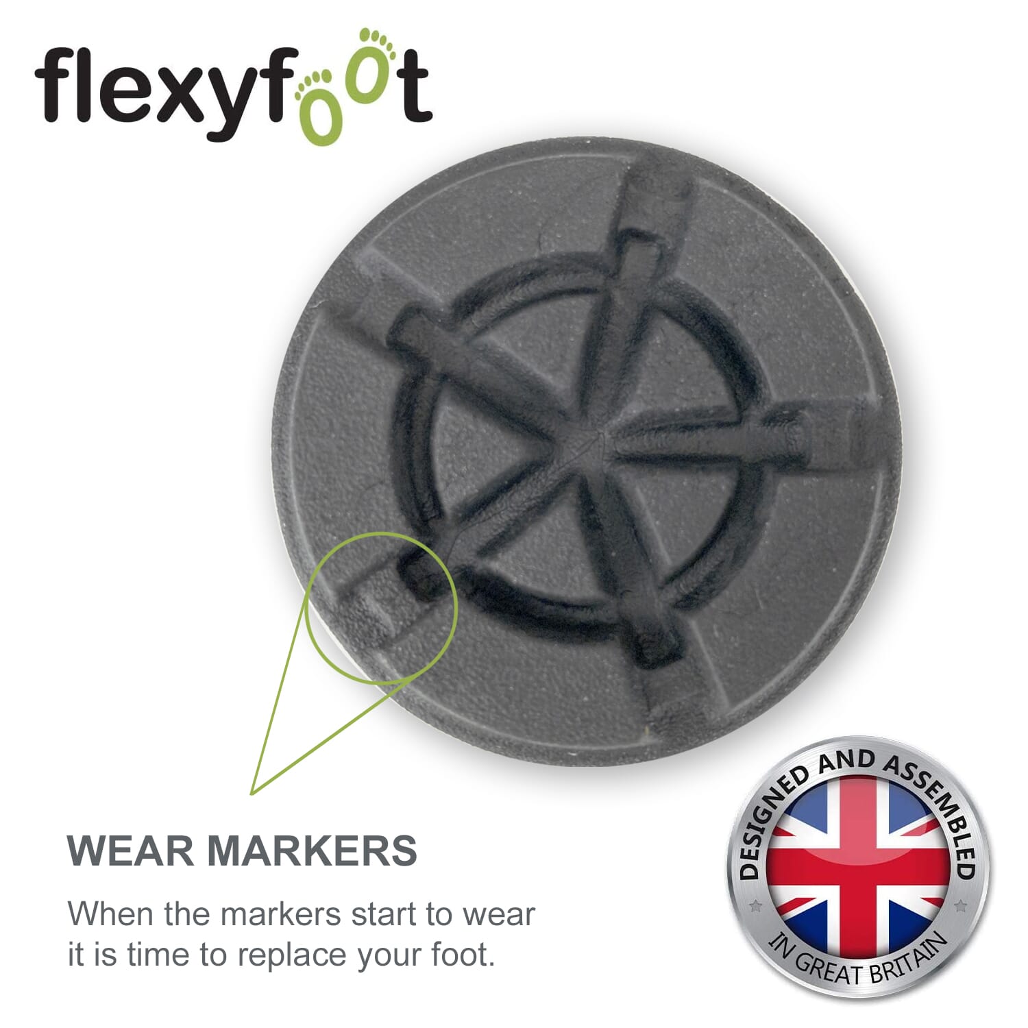 flexyfoot crutch ferrule grey wear marks