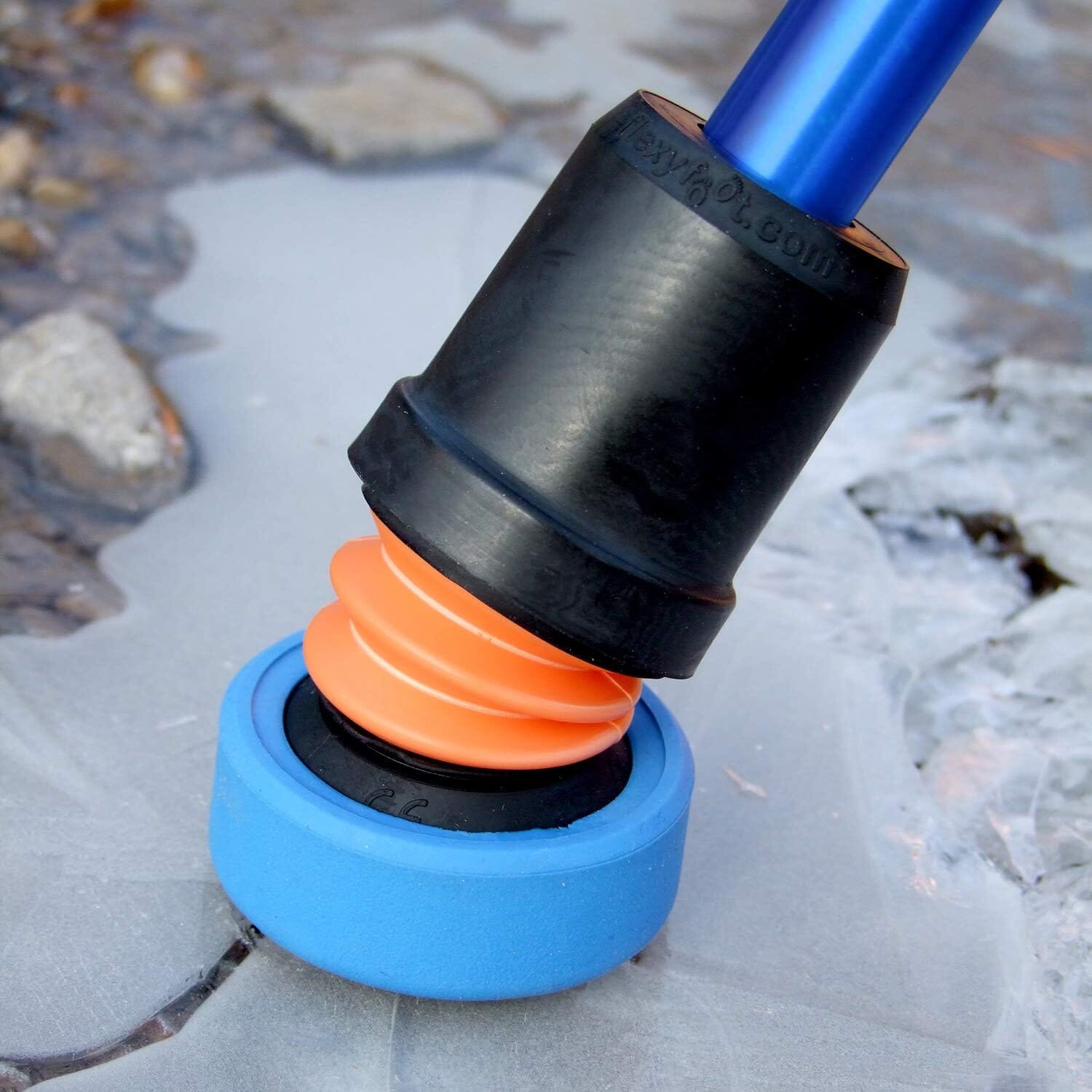 flexyfoot crutch ice boot on ice