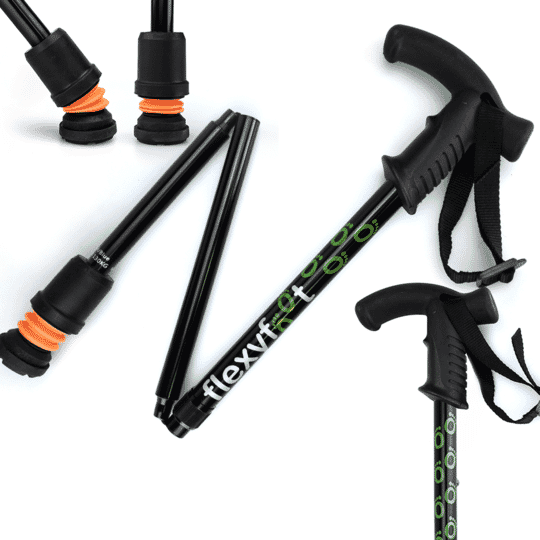 Flexyfoot Derby Handle Folding Walking Stick - Black from Essential Aids