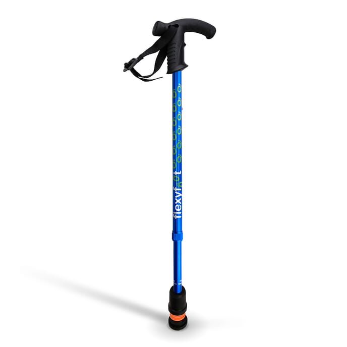 flexyfoot derby handle walking stick blue