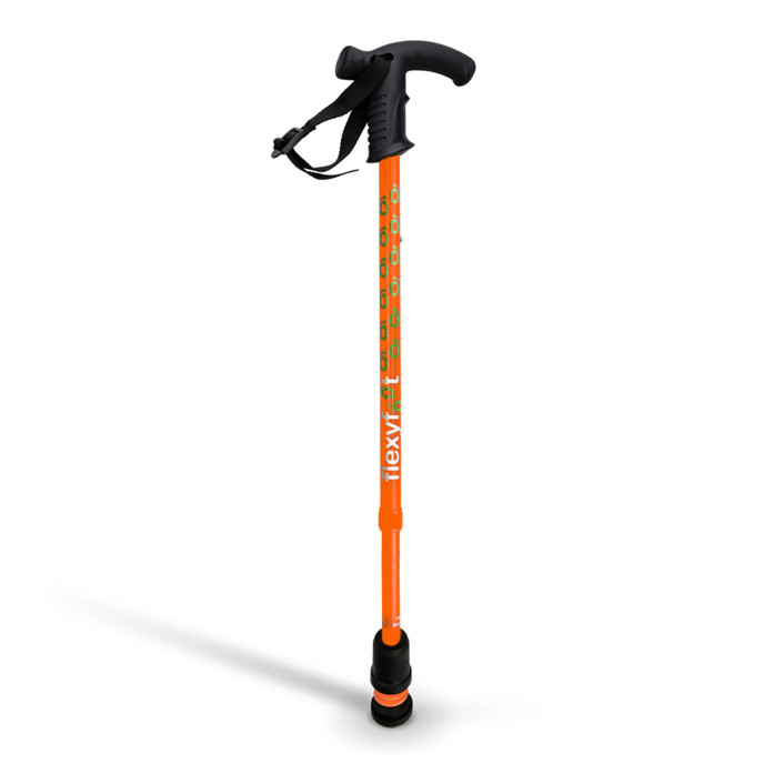 flexyfoot derby handle walking stick orange