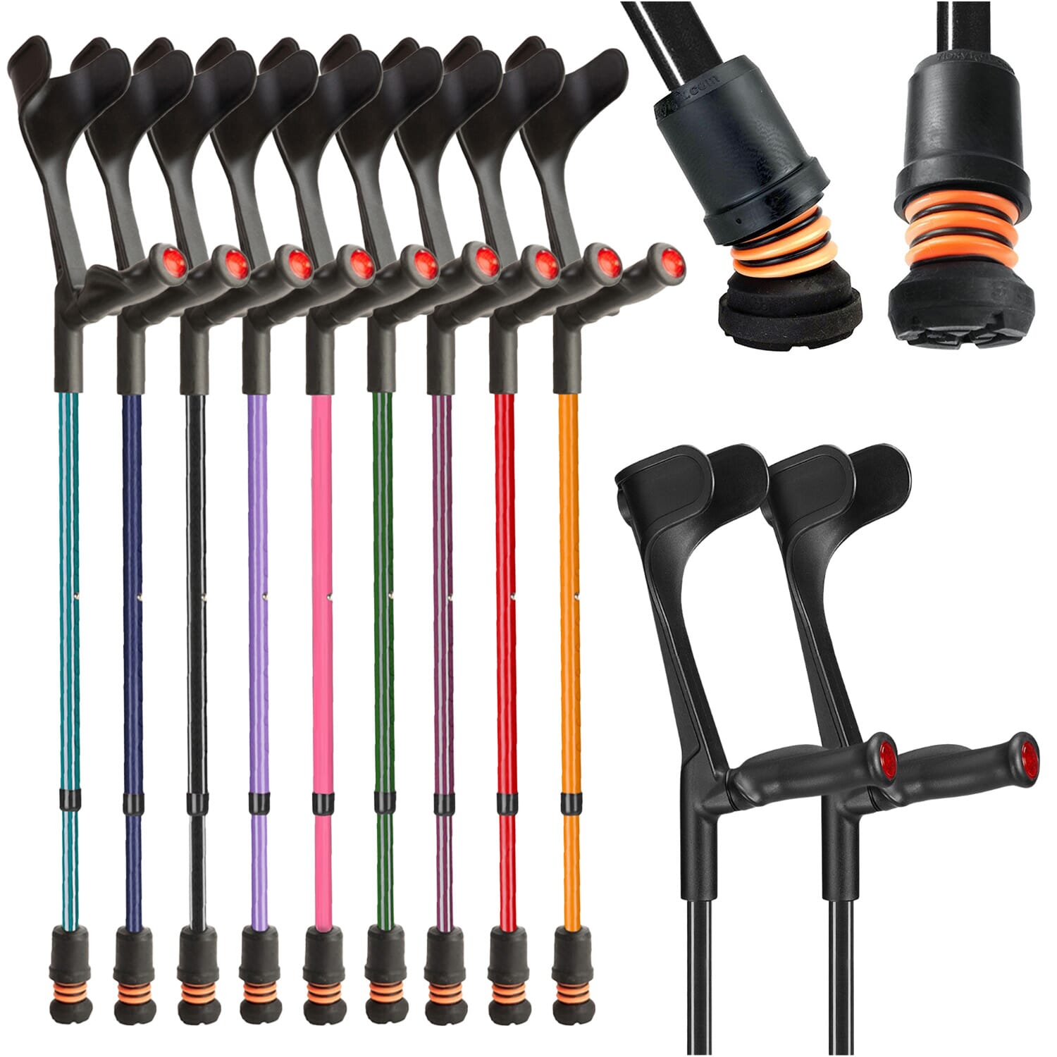 Flexyfoot Open Cuff Comfort Grip Crutches