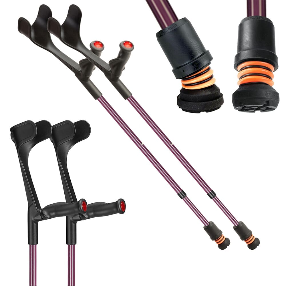 flexyfoot open cuff comfort grip crutches blackberry pair