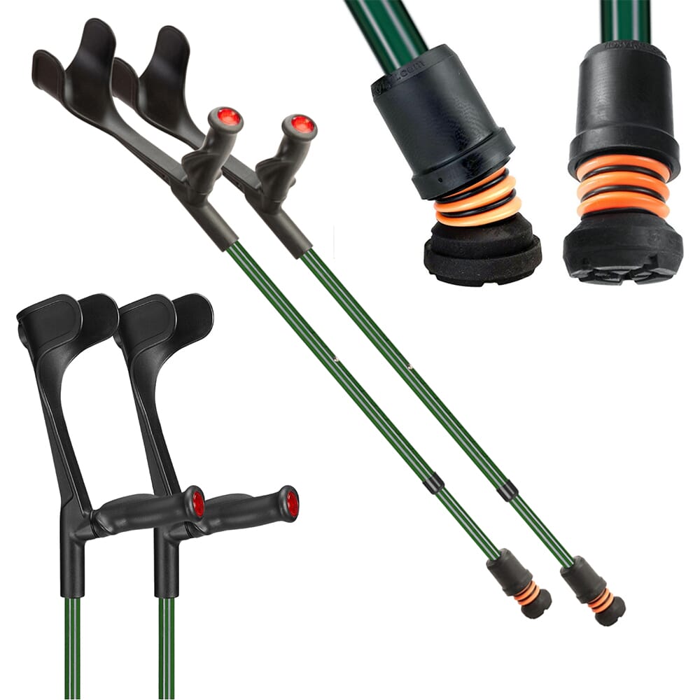 View Flexyfoot Open Cuff Comfort Grip Crutches British Racing Green Pair information