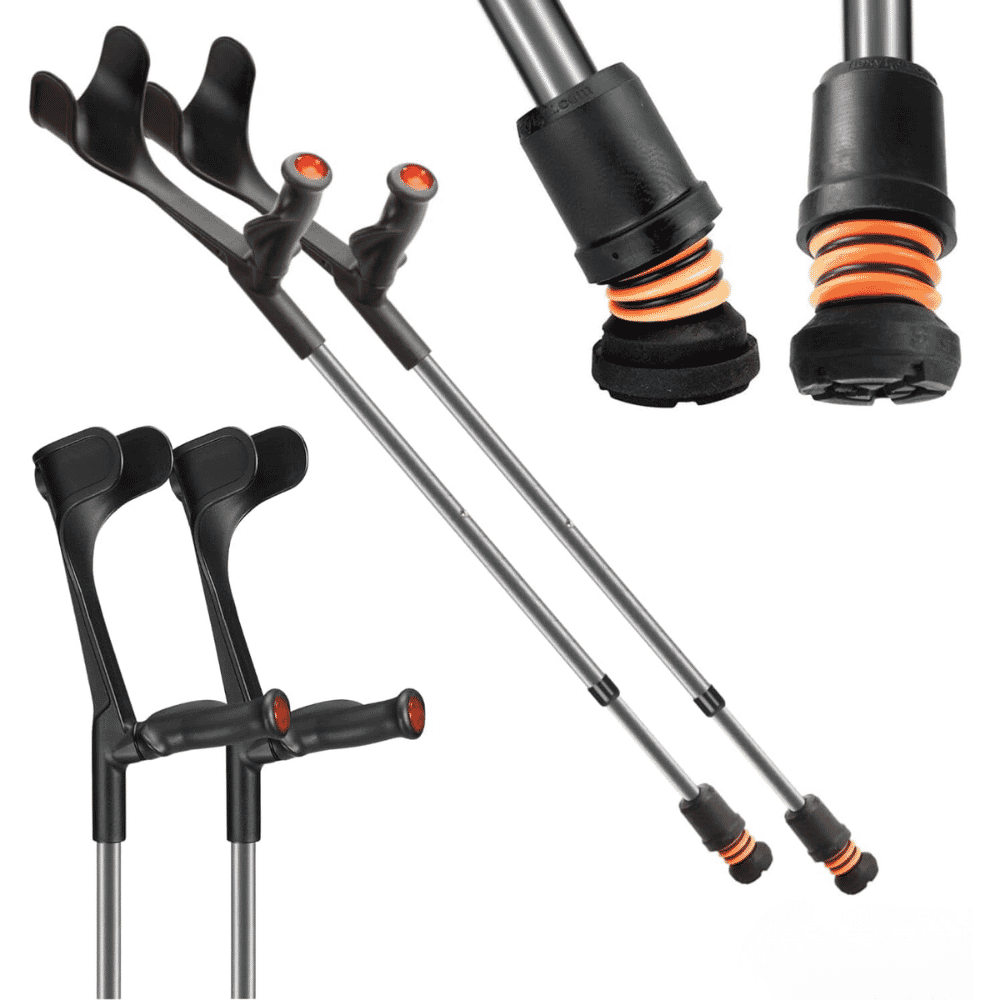 flexyfoot open cuff comfort grip crutches grey pair