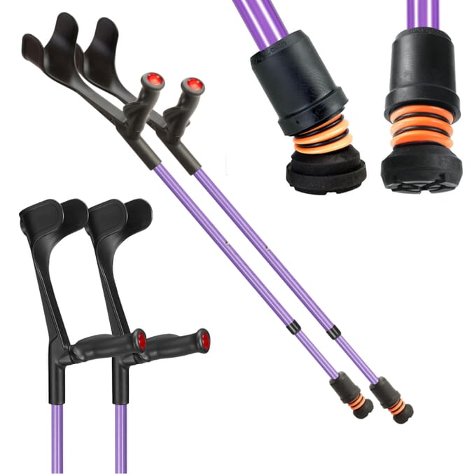 flexyfoot open cuff comfort grip crutches lilac pair