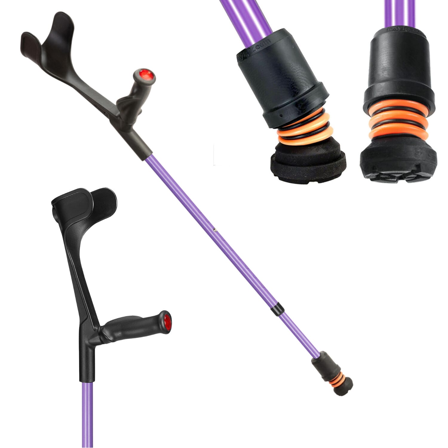 View Flexyfoot Open Cuff Comfort Grip Crutches Lilac Right information
