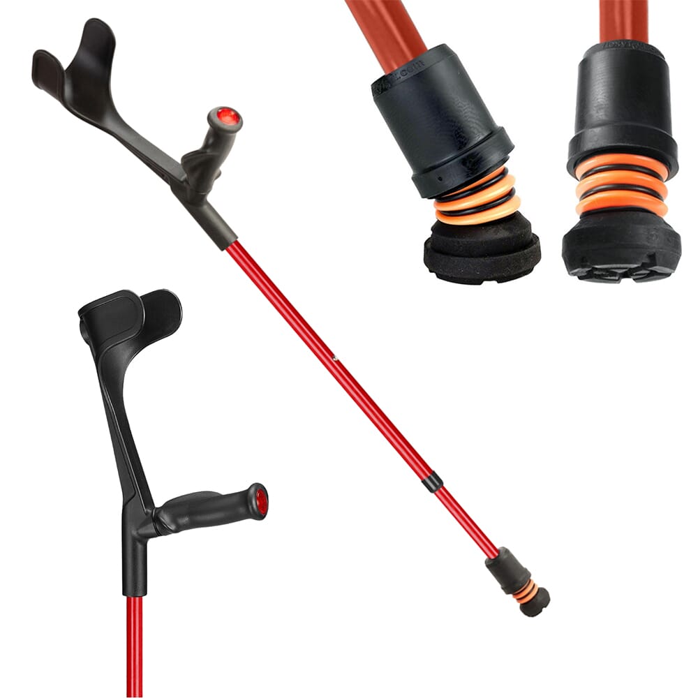View Flexyfoot Open Cuff Comfort Grip Crutches Red Right information