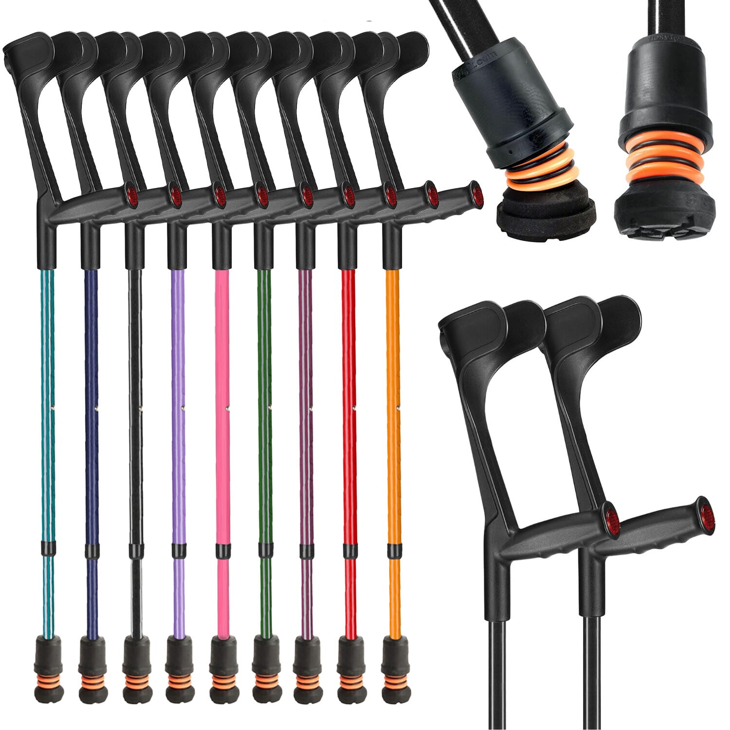 View Flexyfoot Open Cuff Soft Grip Crutches Black Pair information