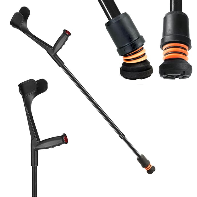 flexyfoot open cuff soft grip crutches black single 1