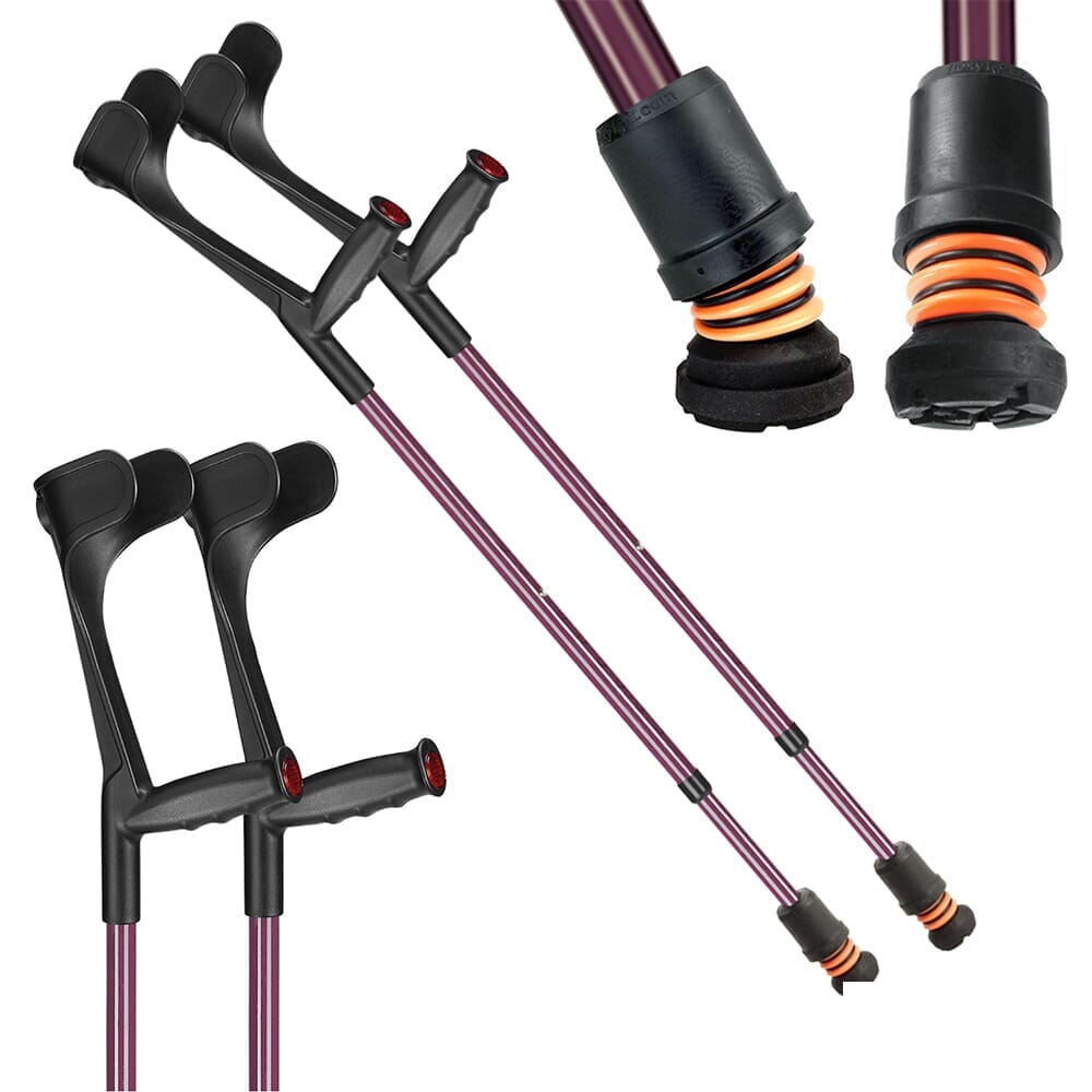 flexyfoot open cuff soft grip crutches blackberry pair