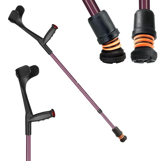 flexyfoot open cuff soft grip crutches blackberry single