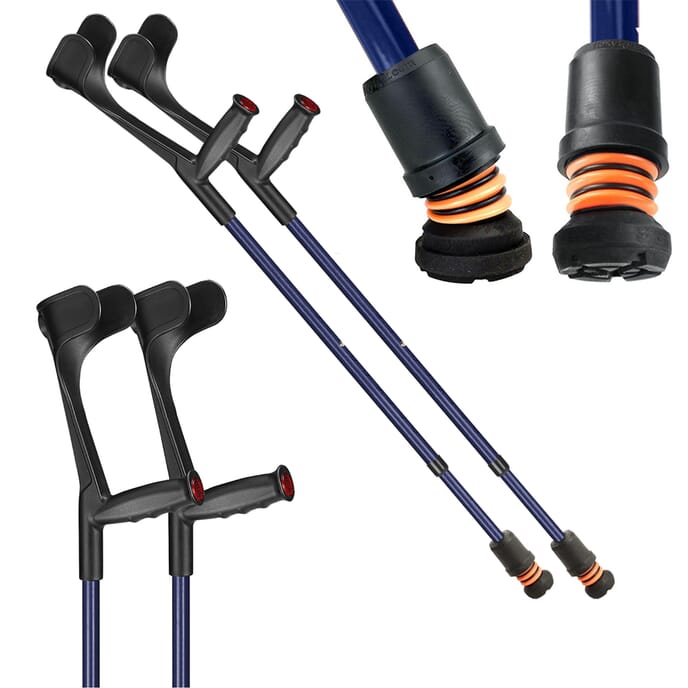 flexyfoot open cuff soft grip crutches blue pair 1