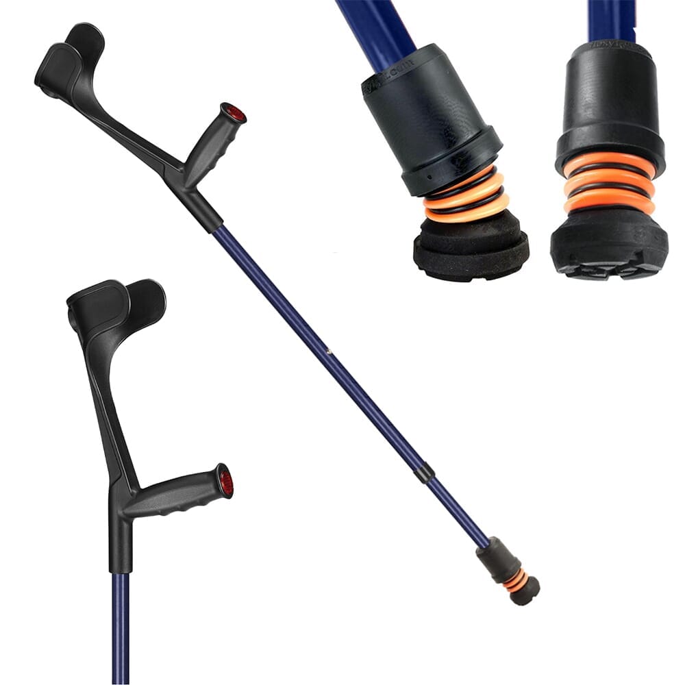 flexyfoot open cuff soft grip crutches blue single