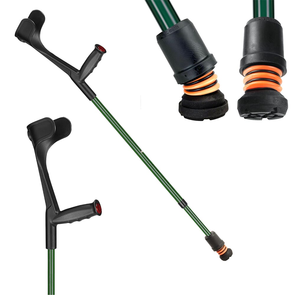 View Flexyfoot Open Cuff Soft Grip Crutches British Racing Green Single information