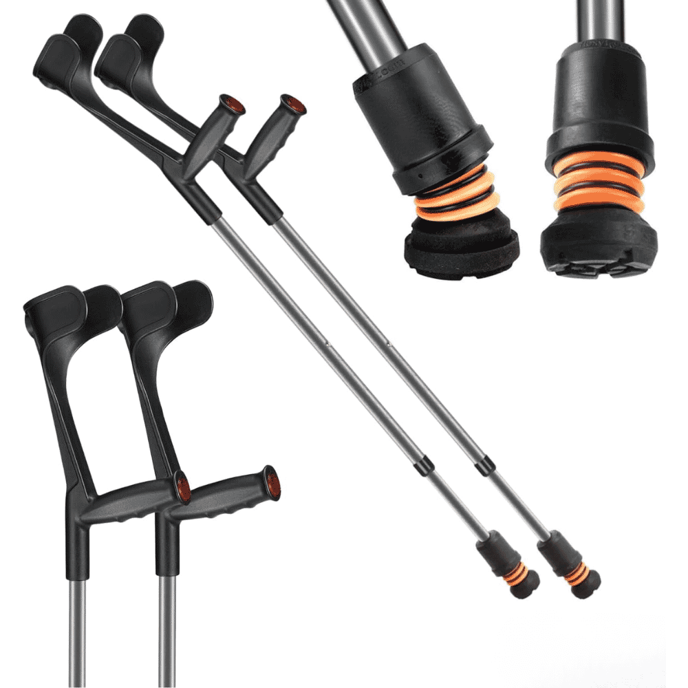 flexyfoot open cuff soft grip crutches grey pair