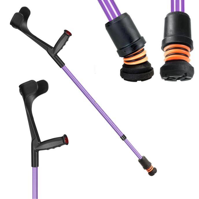 flexyfoot open cuff soft grip crutches lilac single