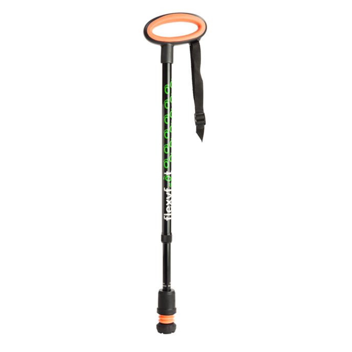 flexyfoot oval handle walking stick black